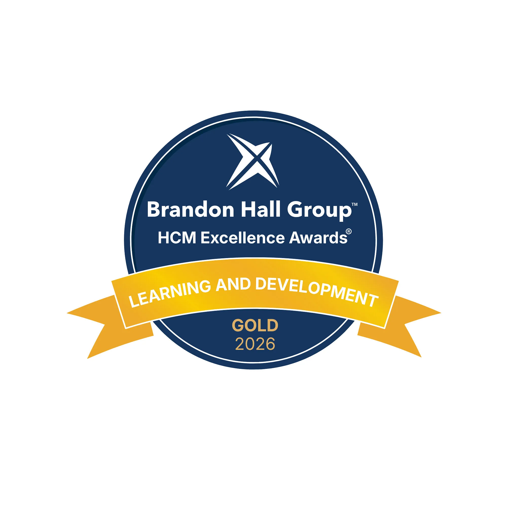 Brandon Hall Group HCM Excellence Awards Learning and Development Gold 2026 badge