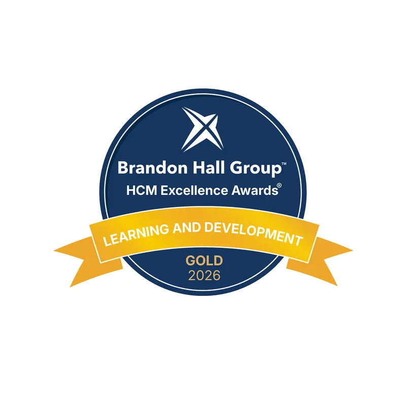 Brandon Hall Group HCM Excellence Awards Learning and Development Gold 2026 badge