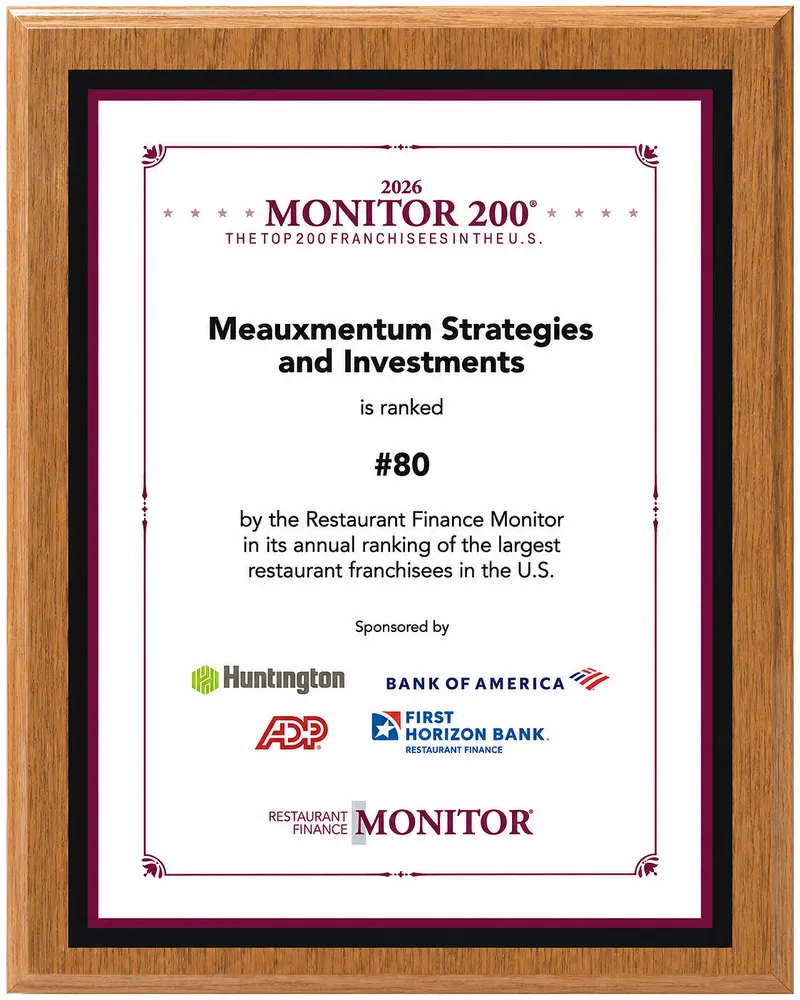 Framed Monitor 200 certificate ranking Meauxmentum Strategies and Investments number 80.