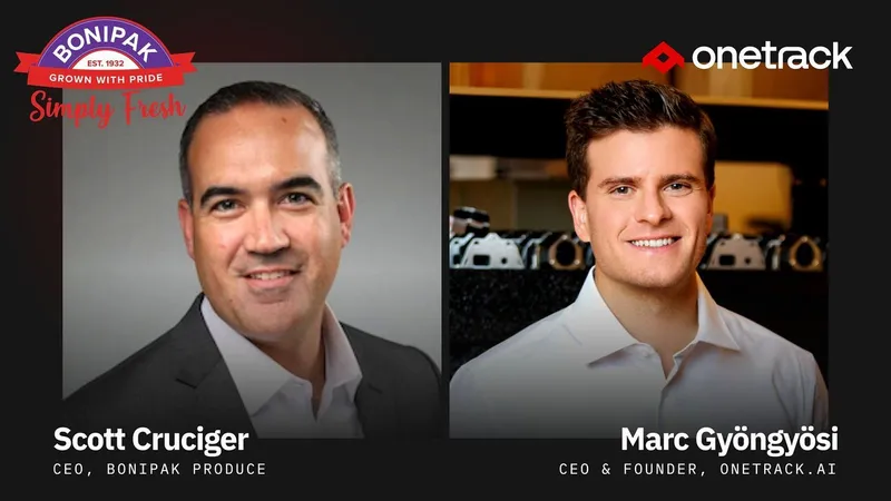 Scott Cruciger, left, and Marc Gyöngyösi, right, in side-by-side headshots with Bonipak and Onetrac logos.