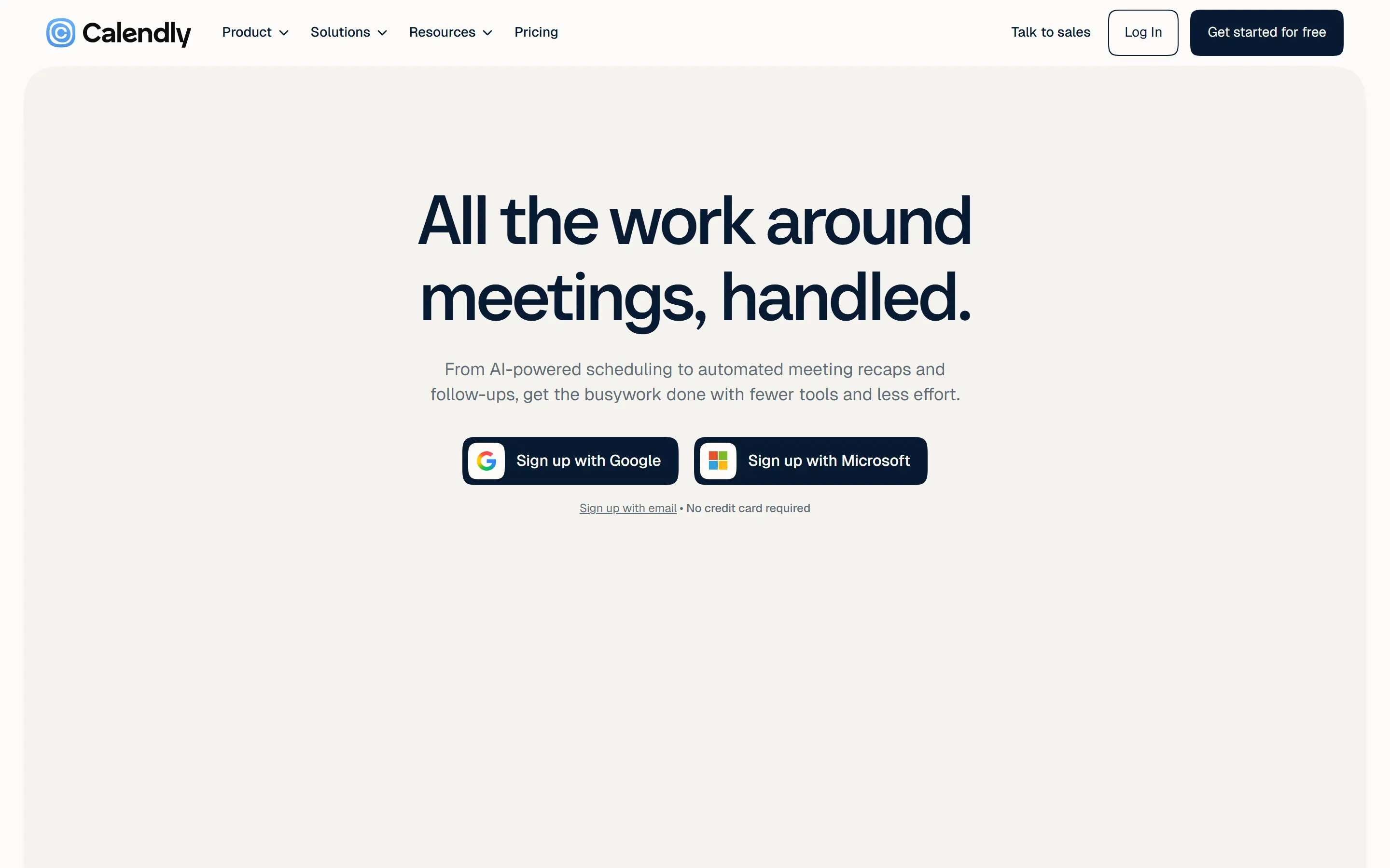 The Calendly home page, saved 2026-10-02