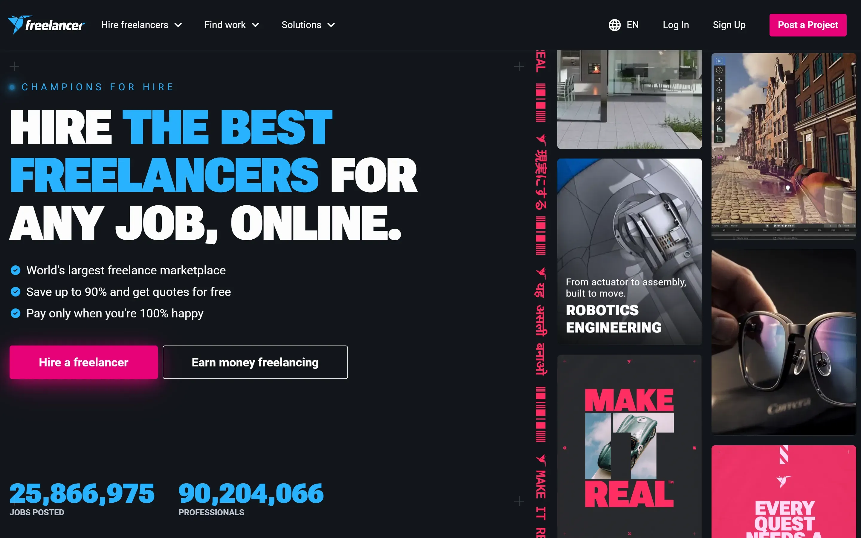 The Freelancer home page, 2026