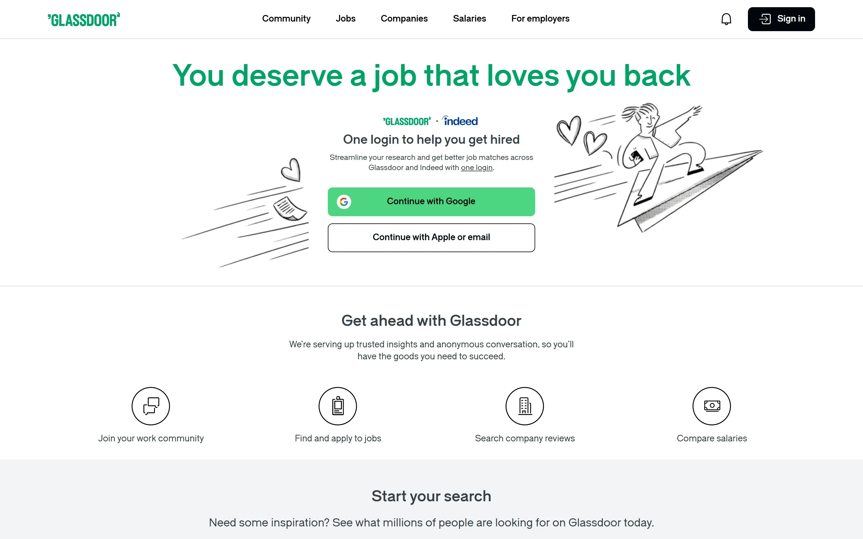 The Glassdoor Canada home page, October 6, 2026