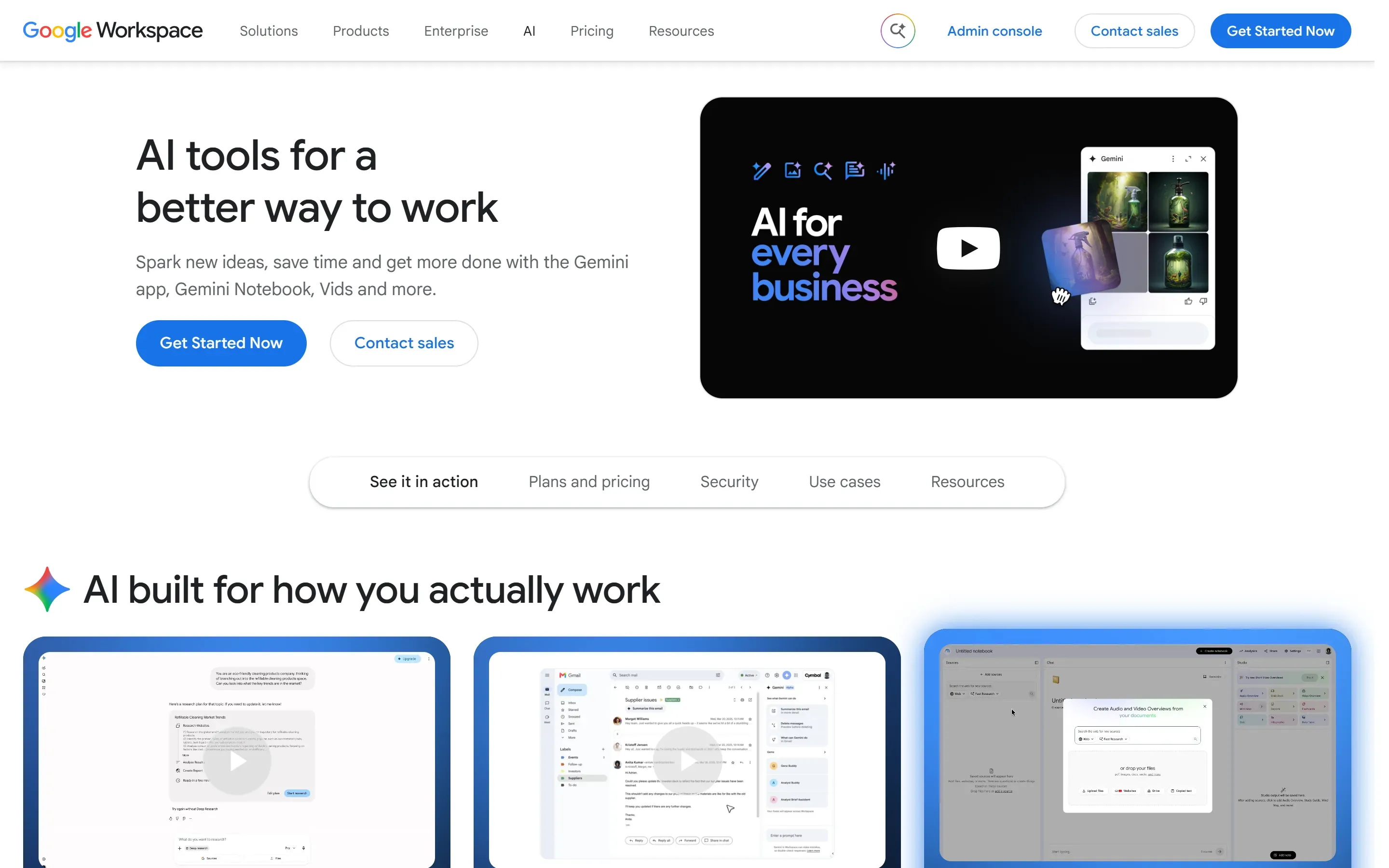 The Google Workspace with Gemini home page, saved 2026-10-02