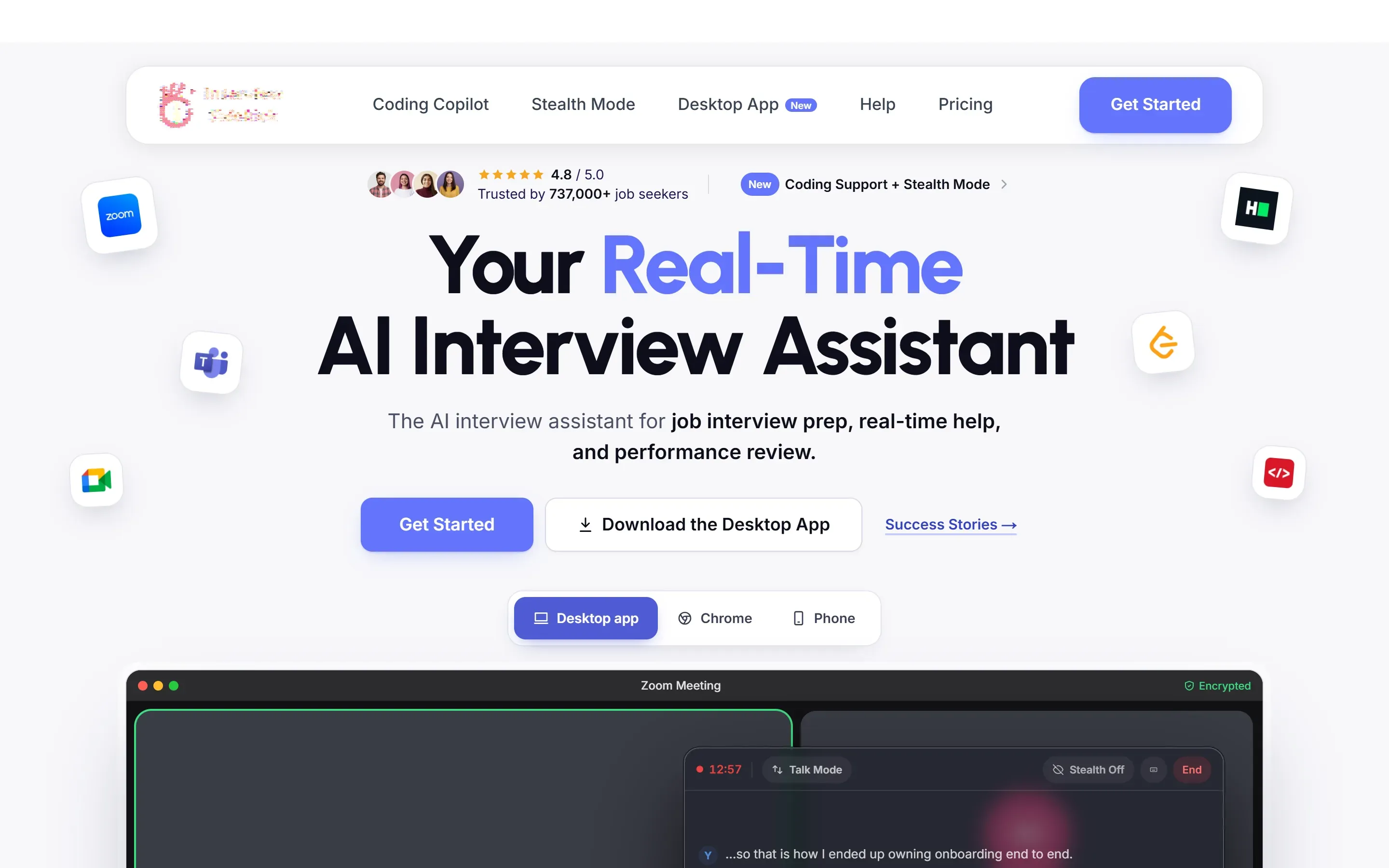 The Interview Sidekick home page, October 6, 2026