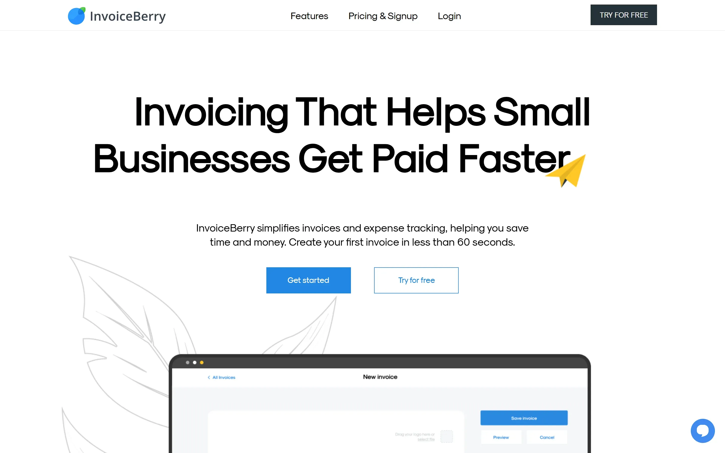 The InvoiceBerry home page, saved 2026-10-02