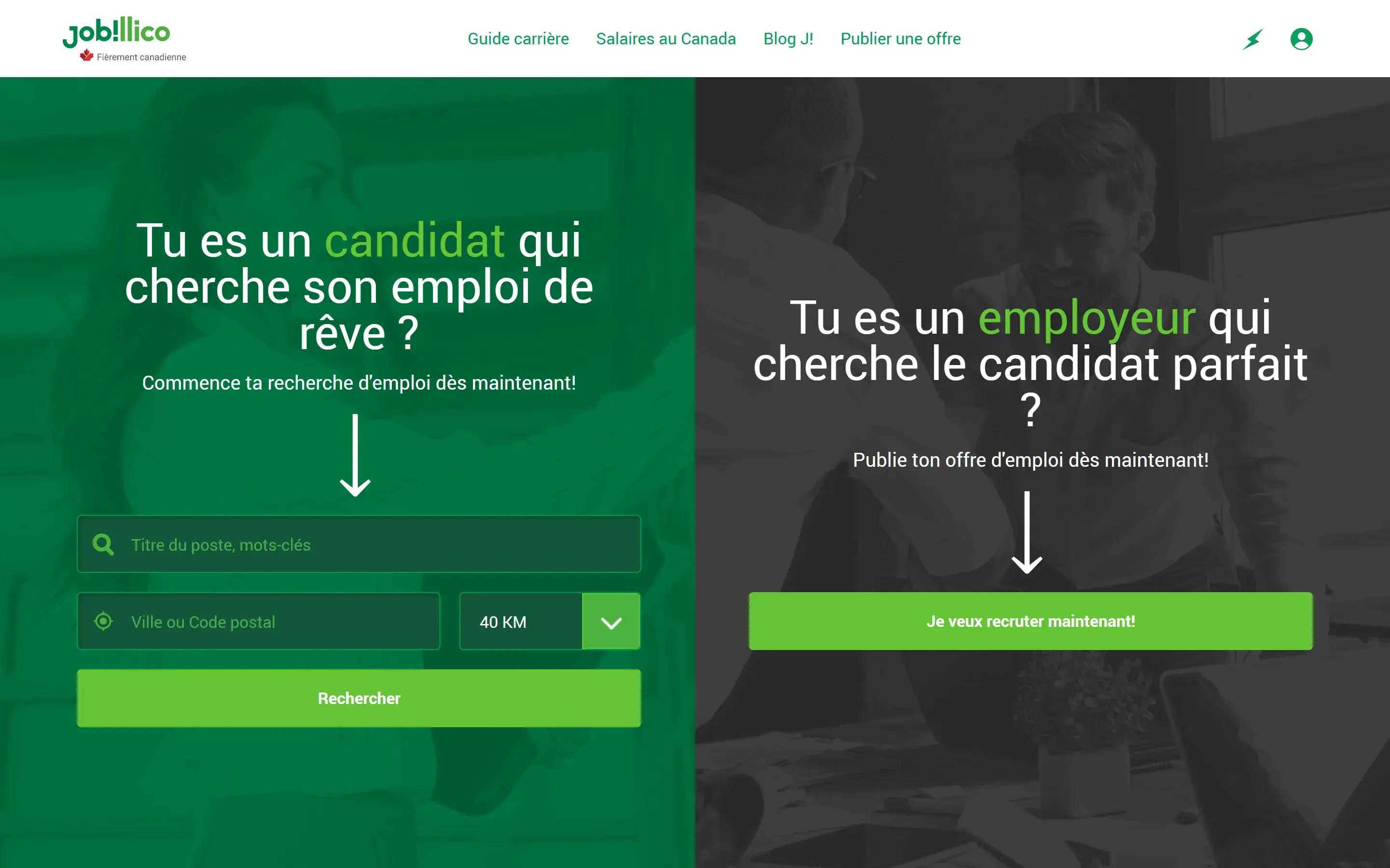 The Jobillico home page, from an archived copy (June 2026)