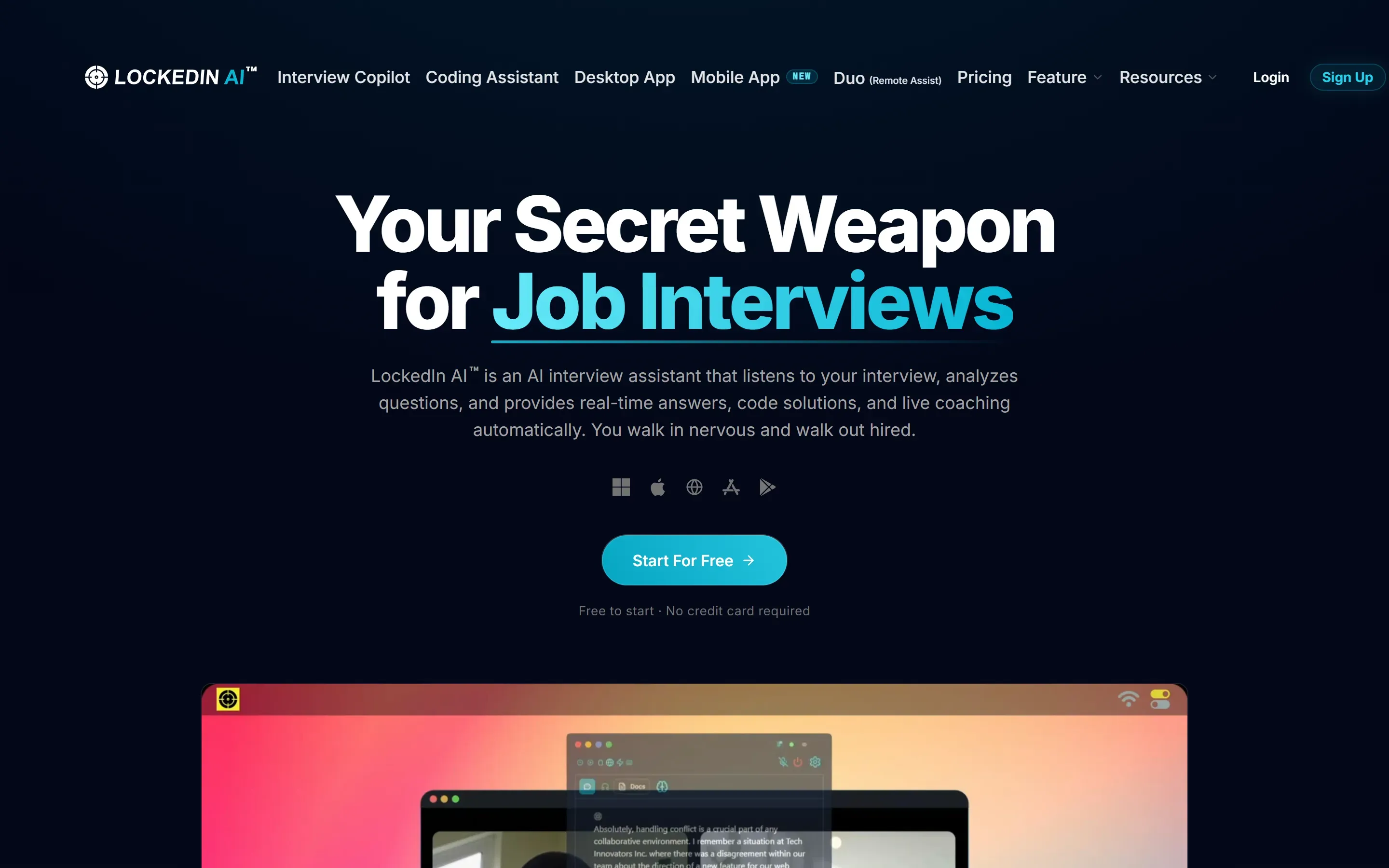 The LockedIn AI home page, October 6, 2026