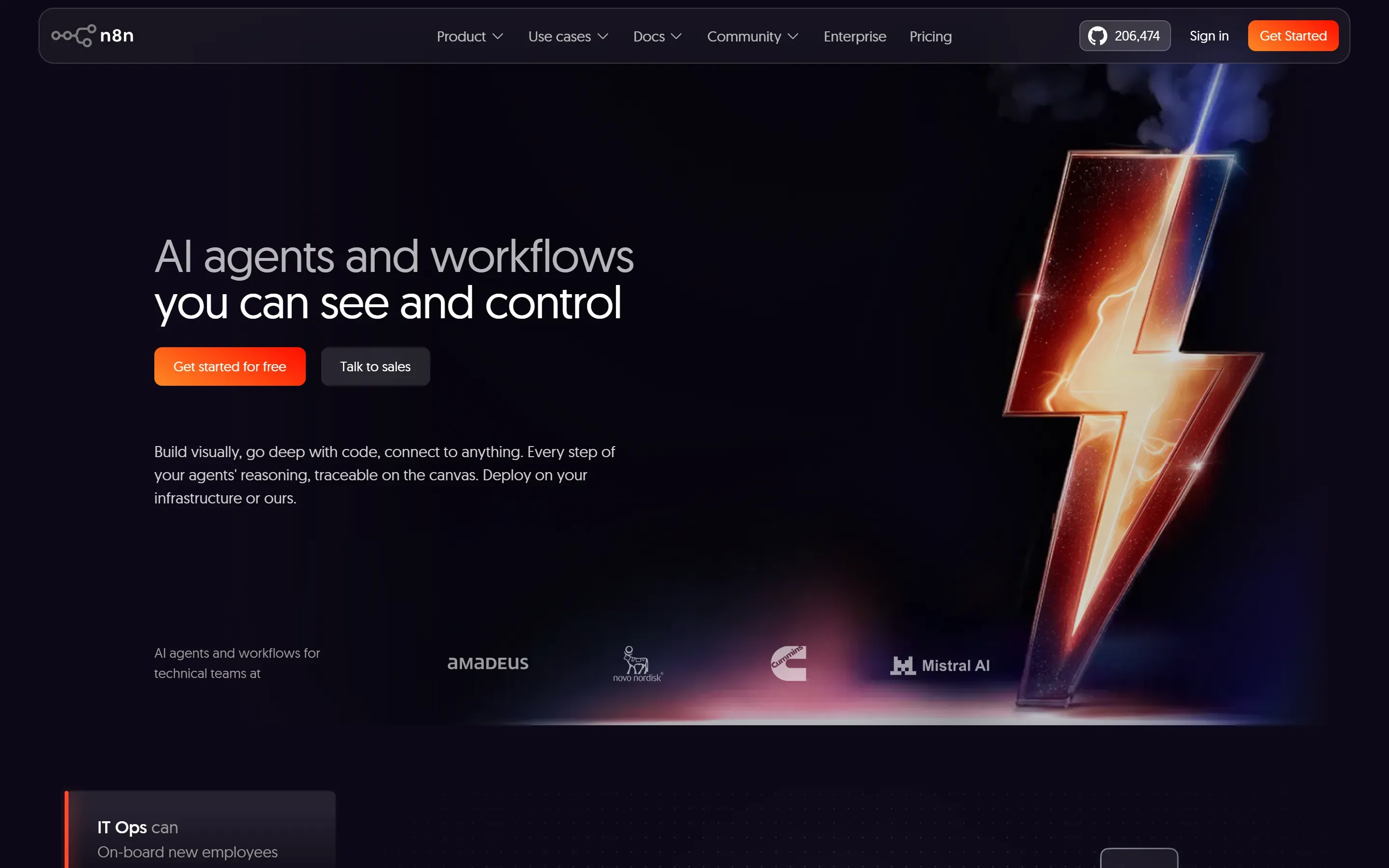 The n8n home page, 2026