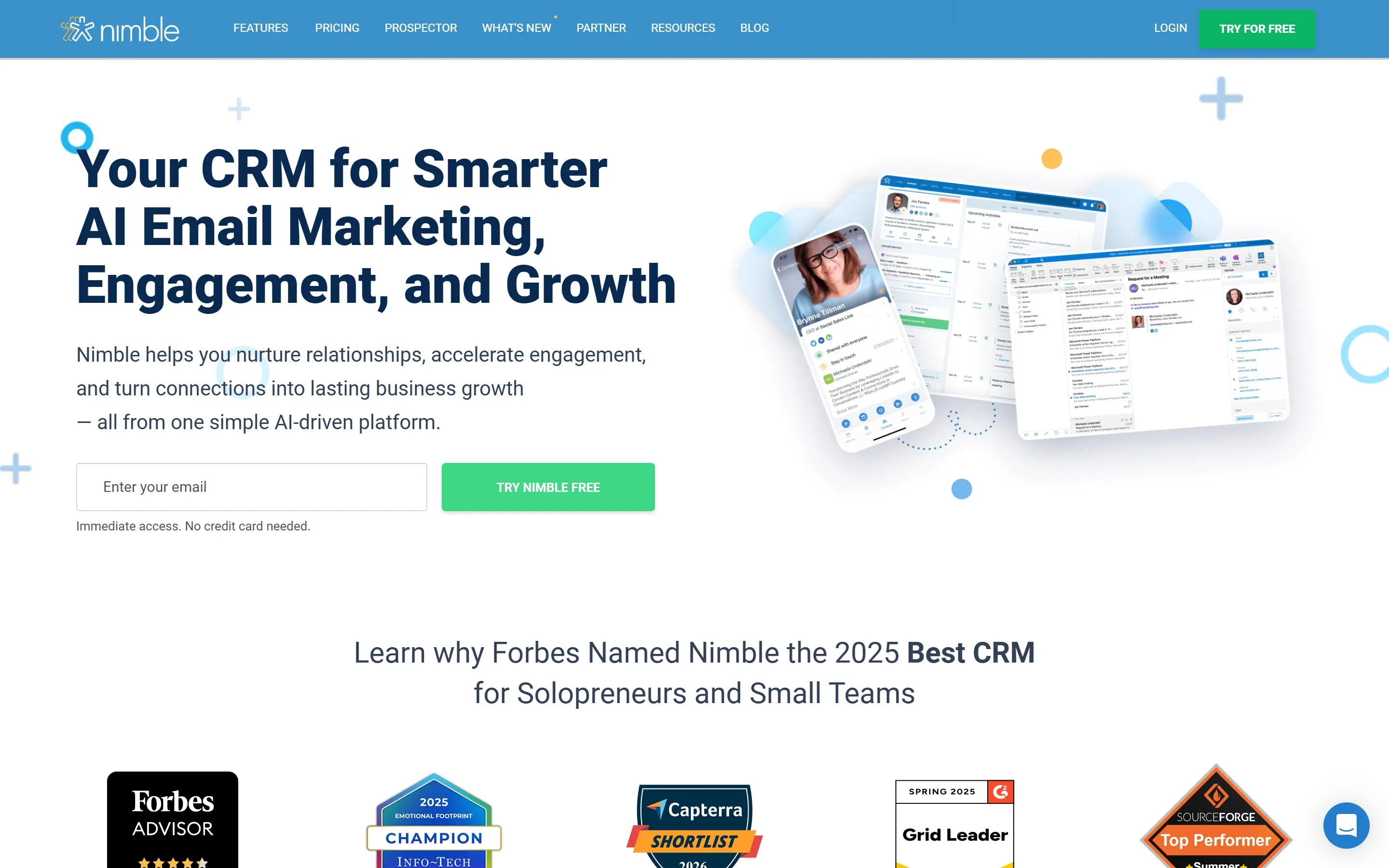 The Nimble home page, saved 2026-10-02