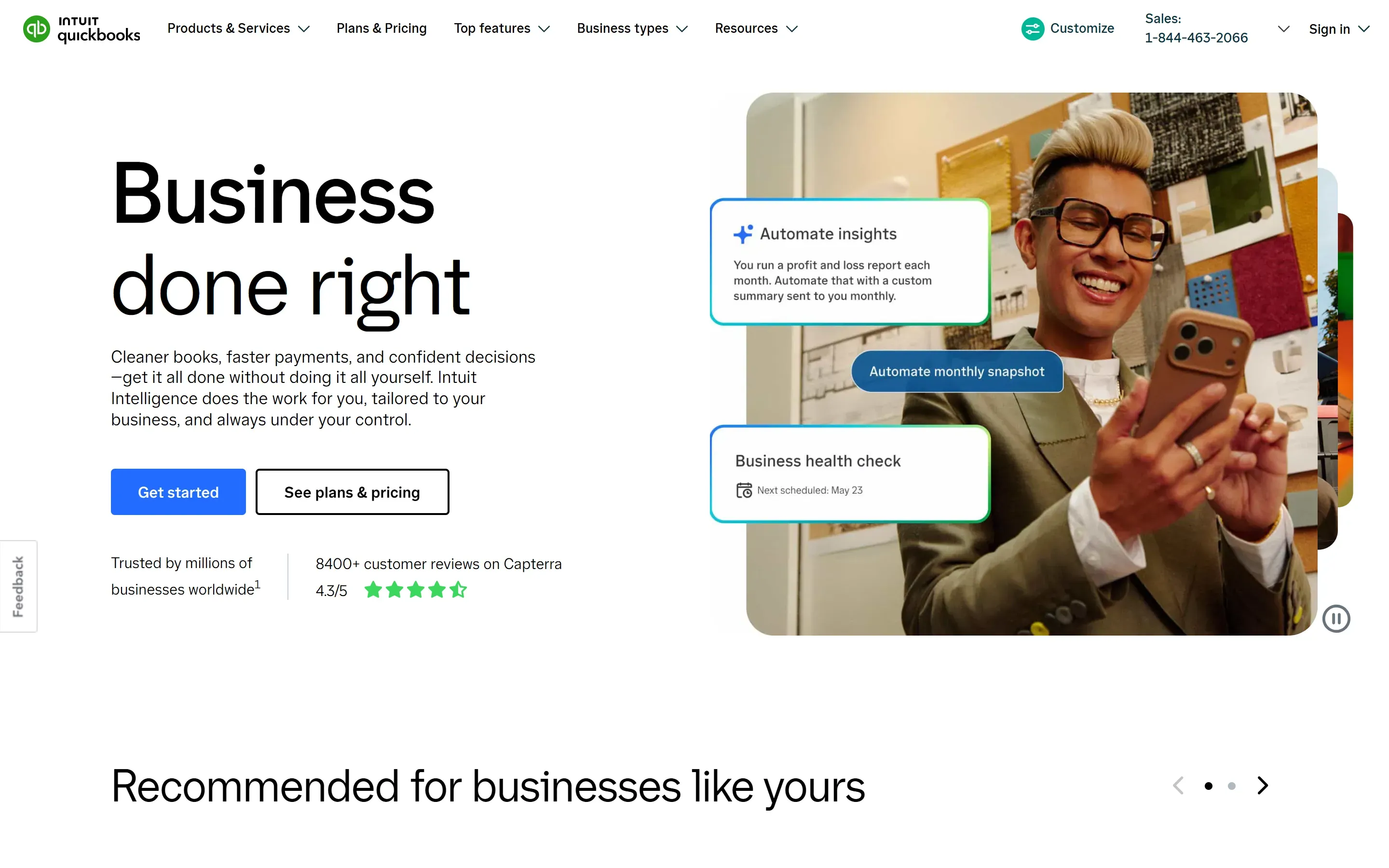 The QuickBooks Online home page, saved 2026-10-02
