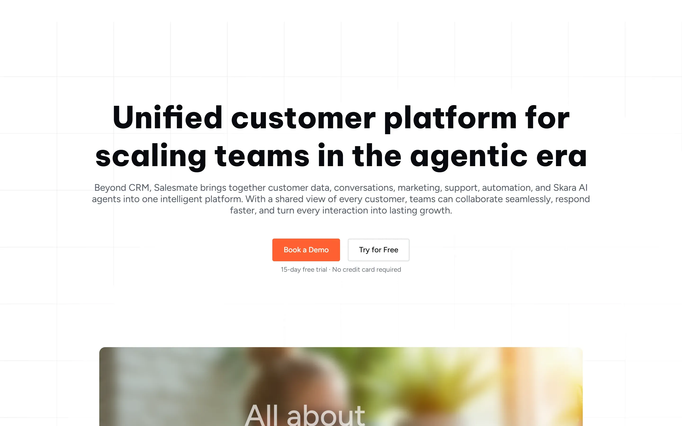 The Salesmate CRM home page, saved 2026-10-02